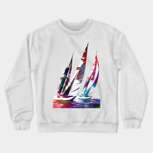 Sailing sport art #sailing Crewneck Sweatshirt by JBJart